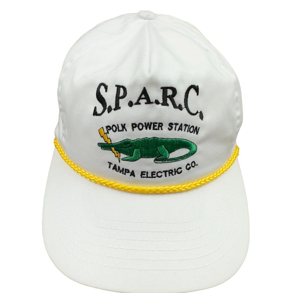 VINTAGE Tampa S.P.A.R.C Polk Power Station Adjustable Yellow Rope Hat Cap